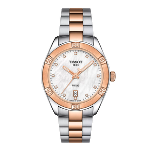 Ceas Tissot PR 100 Sport Chic T101.910.22.116.00 - vedere frontala pe fundal alb
