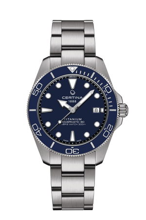 Ceas Certina DS Action Diver 40.5mm Powermatic 80 C048.407.44.041.00 cadran negru - vedere frontala