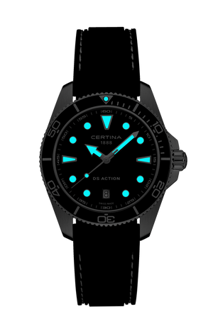 Ceas Certina DS Action 40mm C048.410.17.051.00 - index luminescent in intuneric