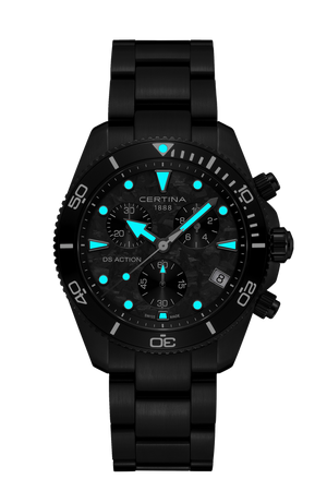 Ceas Certina DS Action Chrono C048.417.33.201.00 - index luminescent in intuneric