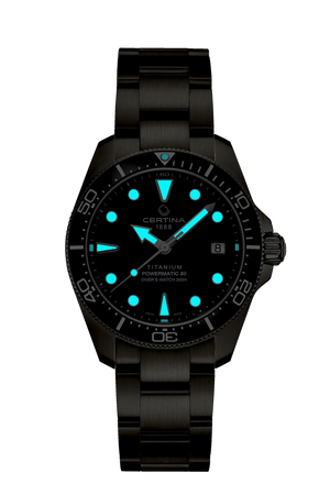 Ceas Certina DS Action Diver Titan C048.807.44.051.01 - index luminescent in intuneric