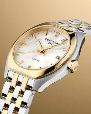 Ceas Certina DS-2 Lady C049.210.22.116.00 - detaliu cadran sidef cu diamante