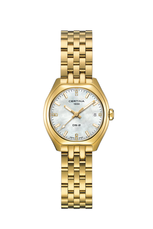 Ceas Certina DS-2 Lady C049.210.33.116.00 cadran roz cu sclipici - vedere frontala