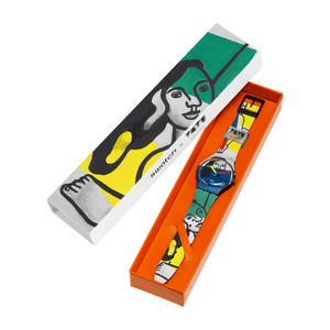 Ceas Swatch Leger's Two Women Holding Flowers SUOZ363 - detaliu
