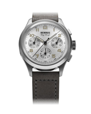 Ceas Benrus Sky Chief Cirrus White - cadran alb