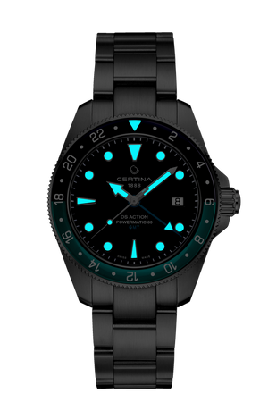 Ceas Certina DS Action GMT 41mm C032.929.11.041.01 - index luminescent in intuneric