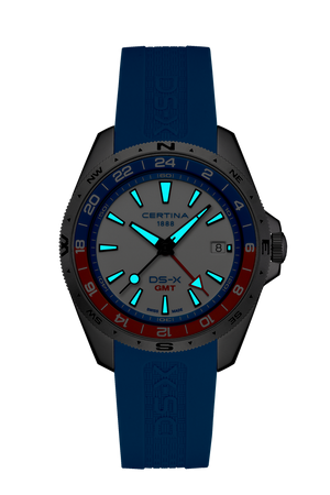 Ceas Certina DS-X GMT C047.452.17.011.00 - index luminescent in intuneric