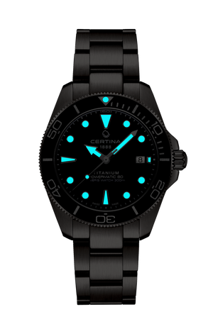 Ceas Certina DS Action Diver 40.5mm Powermatic 80 C048.407.44.041.00 - index luminescent in intuneric