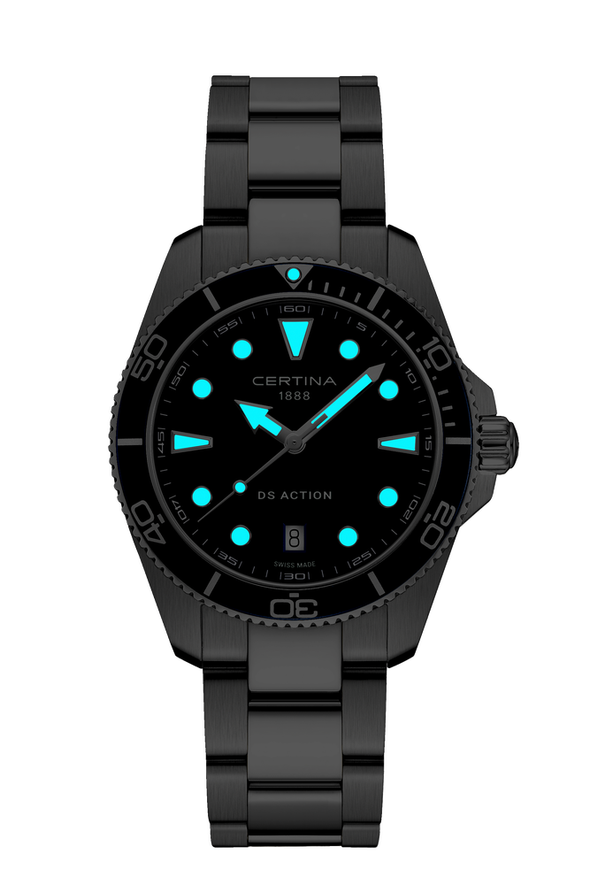 Ceas Certina DS Action 40mm C048.410.11.041.00 - index luminescent in intuneric