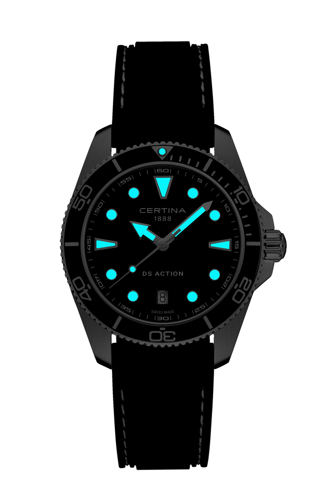 Ceas Certina DS Action 40mm C048.410.17.051.00 - index luminescent in intuneric