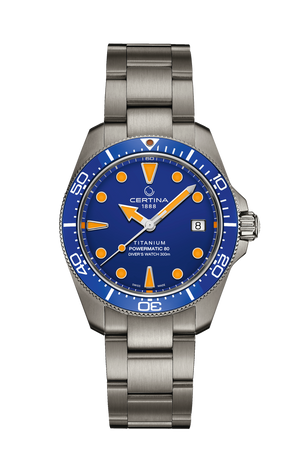 Ceas Certina DS Action Diver Titan C048.807.44.041.00 cadran albastru - vedere frontala