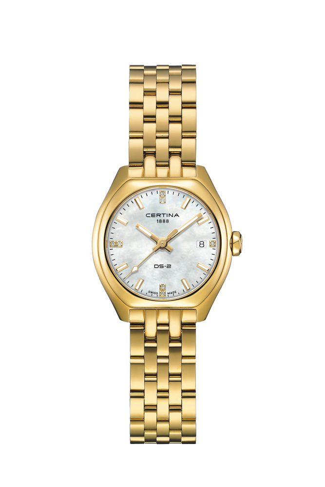 Ceas Certina DS-2 Lady C049.210.33.116.00 cadran roz cu sclipici - vedere frontala