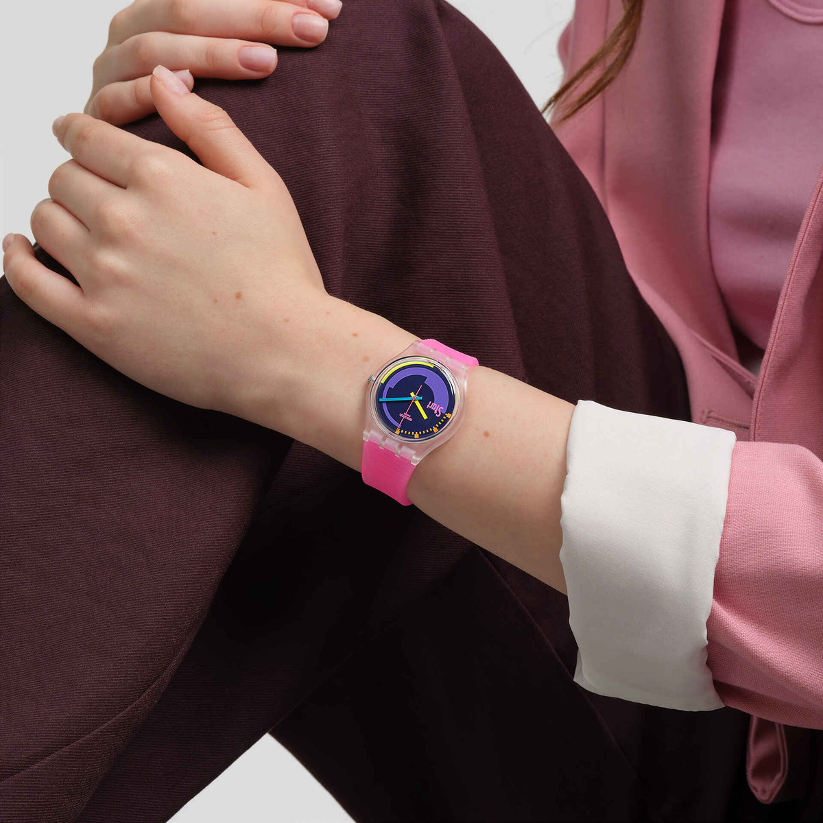 Ceas Swatch Neon Pink Podium