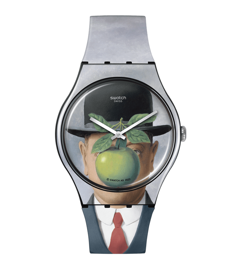 Ceas Swatch Le Fils de l'Homme by Rene Magritte SUOZ350 - vedere frontala