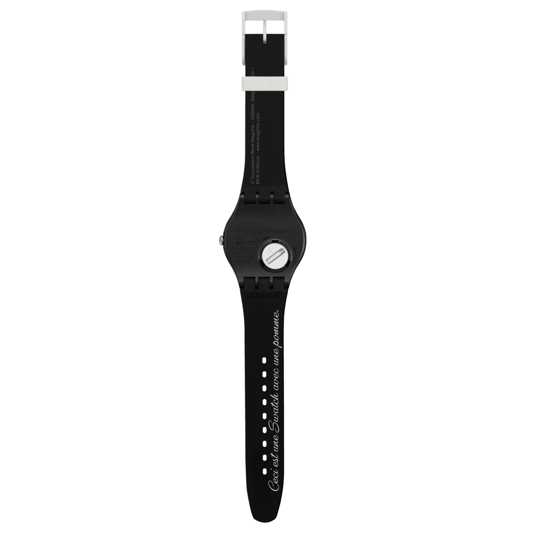 Ceas Swatch Le Fils de l'Homme by Rene Magritte SUOZ350 - vedere spate