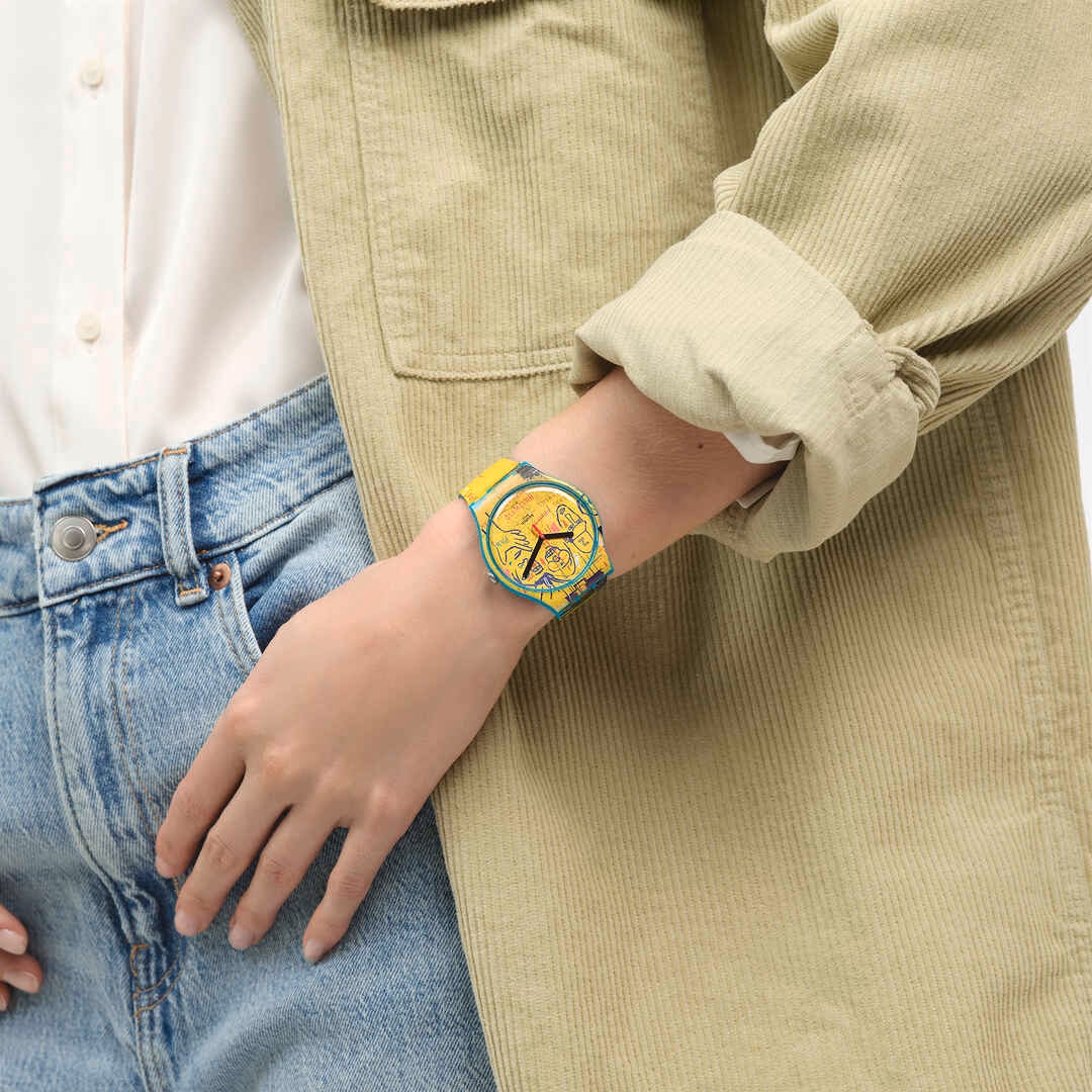 Ceas Swatch Hollywood Africans by JM Basquiat SUOZ354 - purtat la mana