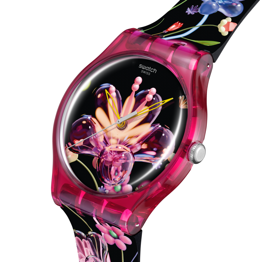 Ceas Swatch Digi-Blossoming SUOZ373 - vedere in perspectiva