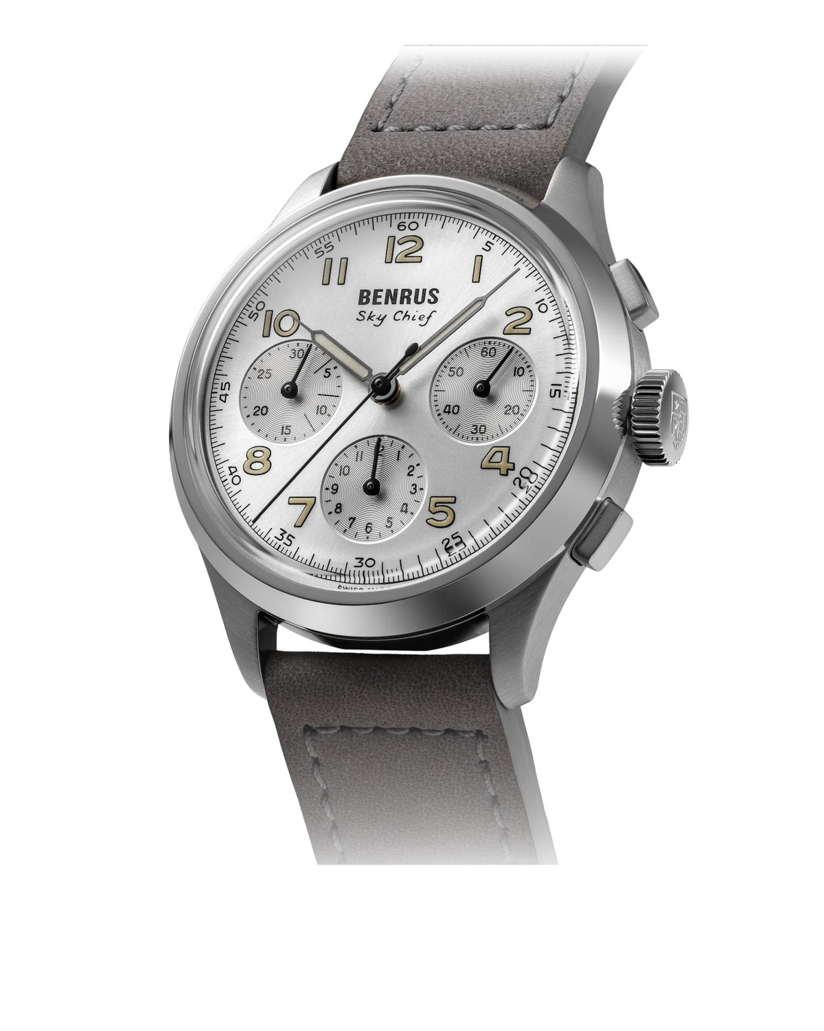 Ceas Benrus Sky Chief Cirrus White - vedere 3/4
