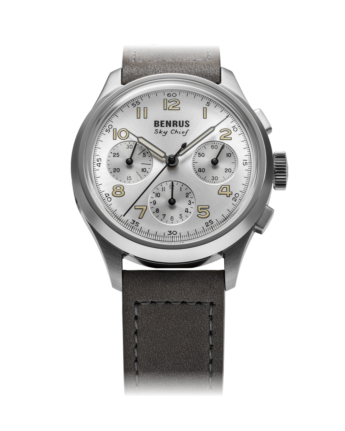 Ceas Benrus Sky Chief Cirrus White - cadran alb