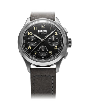 Ceas Benrus Sky Chief Stratus Grey - cadran negru