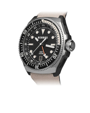 Ceas Benrus TYPE 3X Zulu Black - vedere 3/4